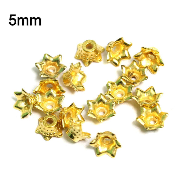 340 Pcs, 7 Sizes Acrylic Bead Caps Golden – beadsnfashion