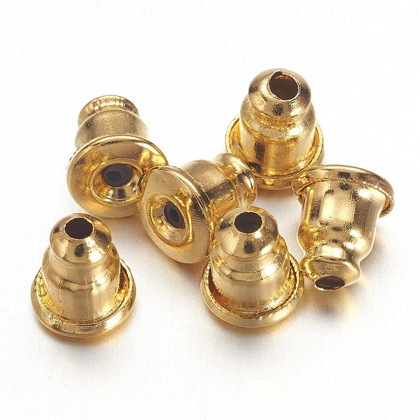 201 Stainless Steel Ear Nuts, Earring Backs, Stainless Steel Color,  6x4.5x3mm, Hole: 0.7mm