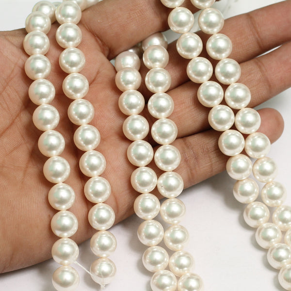 4 Pcs,10mm White Swarovski Pearls Beads – beadsnfashion