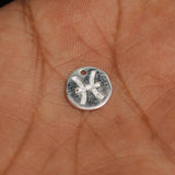 92.5 Sterling Silver PISCES Charm 12mm