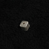 92.5 Sterling Silver Brushed Cube Bead 6mm