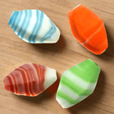 20 Swirl Lozenge Beads Matte Assorted 30x16mm