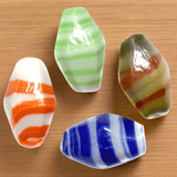 20 Swirl Lozenge Beads Assorted 30x16mm