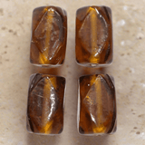 18+ Glass Beads Brown 20x12mm