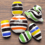 25+ Stripy Fancy Beads Assorted 12-20 mm