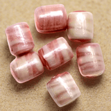 160+ Swirl Glass Tube Beads Pink AB 10x8mm