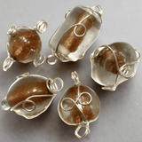 50 Wire Wrap Gold Stone Beads 8-15mm