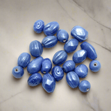 100+ Plain Beads Blue 10-18mm