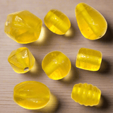 100+ Plain Beads Trans Yellow 8-20mm