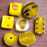 100+ Fancy Beads Yellow 4-25mm