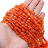 1 String, 8x5mm Oval Carnelian Stone Beads Orange