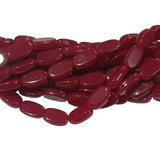 1 String, 14x8mm Oval Jade Stone Beads Red