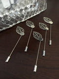 3 Inch Leaf Brooch Metal Tray Stick Lapel