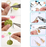 Jewellery Making Metal Findings Kit with Ribbon Clamp Crimps with Loop Head Pins Ribbon Ends