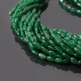 1 String, 14x8mm Oval Jade Stone Beads Green