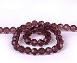 50+Pcs, 8mm Trans Purple Crystal Faceted Football Beads