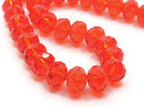 75 Pcs, 8x5mm Red Glass Crystal Beads Roundelle