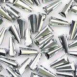 45+Pcs,10x5mm Metallic Silver Crystal Faceted Cone Beads