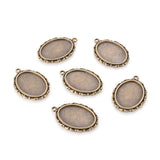 36x25x2mm, Alloy Pendant Bezels Oval Antique Bronze