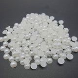 Acrylic Half Pearl Round Beads White