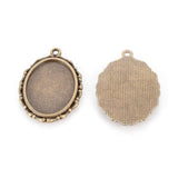 36x25x2mm, Alloy Pendant Bezels Oval Antique Bronze