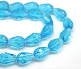 6x8mm Faceted Crystal Drop Beads