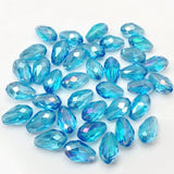 12x8mm Trans Rainbow Crystal Faceted Drop Beads