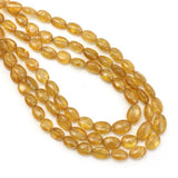 1 String, 14x8mm Oval Jade Stone Beads Yellow