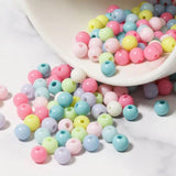 8mm, 100 Pcs Acrylic Multicolor Round Beads