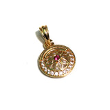 1 Pc, 16mm AD Charms Round Golden