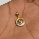 1 Pc, 16mm AD Charms Round Golden