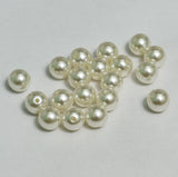 White Pearl Acrylic Beads One Side Hole