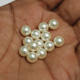 White Pearl Acrylic Beads One Side Hole