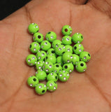 6mm Acrylic Dotted Beads