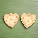 Alloy Pendant Heart Gold Rhinestone Settings 30x30x4mm