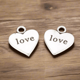 Tibetan Alloy Heart Antique Silver Charms 18x16x2mm