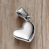 304 Stainless Steel Heart Silver Pendant 14x10x3mm