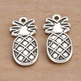 Tibetan Alloy Pineapple Charms Antique Silver Enamel Settings 24x11.5x3mm