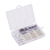 DIY Necklace Making Kit, Alphabet & Pearl Acrylic Beads, Elastic Thread, Curved Tip 410 Stainless Steel Tweezers, Mixed Color