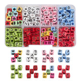 310Pcs 8 Style Opaque Acrylic Beads Cube, Mixed Color