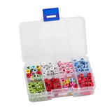 310Pcs 8 Style Opaque Acrylic Beads Cube, Mixed Color