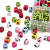 310Pcs 8 Style Opaque Acrylic Beads Cube, Mixed Color