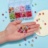 310Pcs 8 Style Opaque Acrylic Beads Cube, Mixed Color