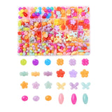 533Pcs 7 Style Jelly Acrylic Beads, Faceted, Round, Clover, Candy, Flower, Butterfly, Rondelle, Oval, Mixed Color