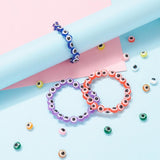 400Pcs 10 Colors Resin Beads, Flat Round with Evil Eye, Mixed Color