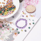 400Pcs 10 Colors Resin Beads, Flat Round with Evil Eye, Mixed Color