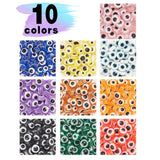 400Pcs 10 Colors Resin Beads, Flat Round with Evil Eye, Mixed Color