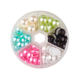 Plastic Cabochons, Pearl, Half Round, Mixed Color