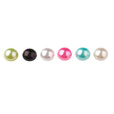 Plastic Cabochons, Pearl, Half Round, Mixed Color