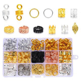 DIY Hair Braid Accessories, Aluminum Beads, Hair Coil Cuffs, Jump Rings, Tibetan Alloy Pendants, Mixed Color